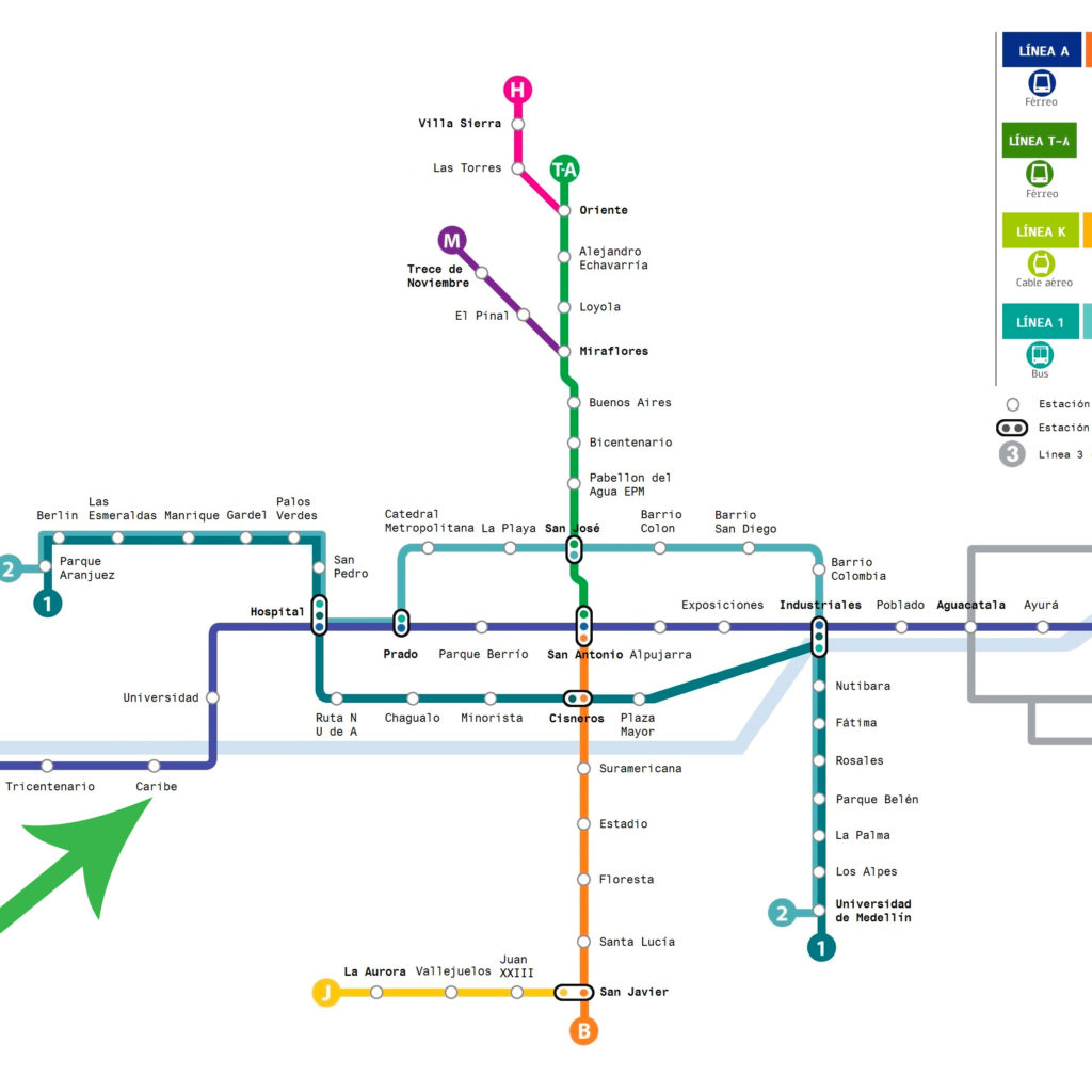 medellin metro station map